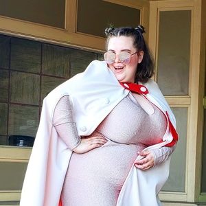 Vintage White and Red Cape